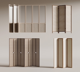 New Chinese style screen lattice partition 3d model