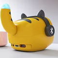 Cute Yellow Cartoon Headphone Speaker with Bluetooth Wireless Design and Pink Black Color Variants