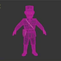 Cartoon Police Officer Character In Blue Uniform With Hat Mustache And Brown Boots