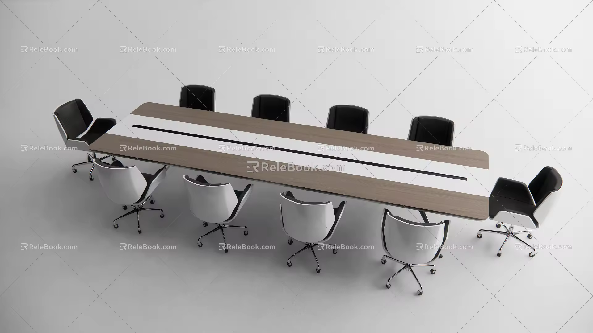 Modern Conference Table and Chair 3d model