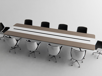 Modern Conference Table and Chair model