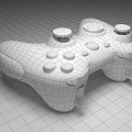 Black Game Controller With Blue Illuminated Buttons And Ergonomic Design For Entertainment Gaming