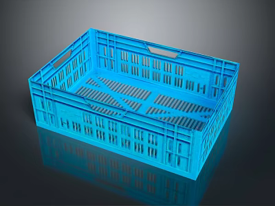 Blue Plastic Storage Basket For Household Daily Organizing And Practical Use 3d model