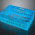 Blue Plastic Storage Basket For Household Daily Organizing And Practical Use 3d model