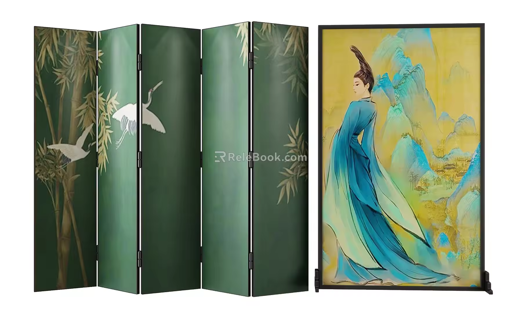 new chinese style screen 3d model