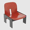 Modern Red Leather Accent Chair With Black Frame And Comfortable Sleek Design 3d model