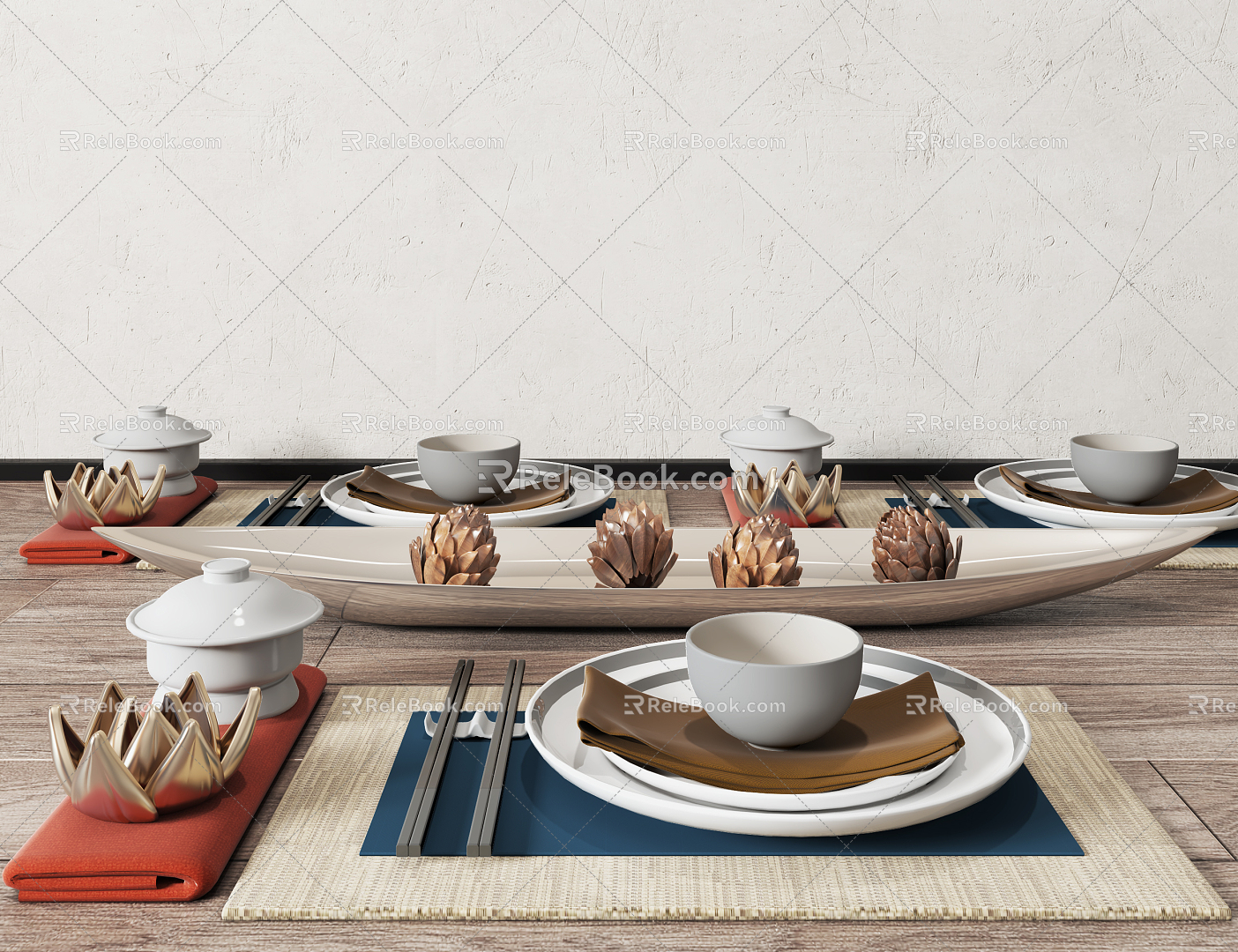 New Chinese Tableware 3d model