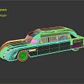 Vintage Luxury Burgundy Limousine With Streamlined Design Multiple Windows And Silver Wheels
