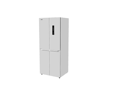 Sleek White Double Door Refrigerator With Black Control Panel For Home Use 3d model