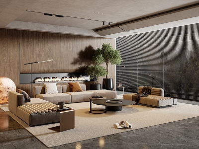 Modern Minotti living room 3d model