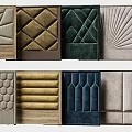 Modern Upholstered Wall Panels With Various Patterns And Textures For Home Decor 3d model