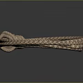 Brown Twisted Rope In Coiled Loop Shape With Textured Surface For Home Daily Use 3d model