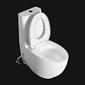 Two Modern White Ceramic Toilets With Sleek Design And Closed Lids 3d model