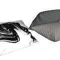 Decorative Throw Pillows with White Black Abstract Pattern and Gray Quilted Design