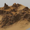 Desert Mountain Landscape With Rocky Terrain And Sandy Surroundings Natural Scenery