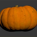 Vibrant Orange Ripe Whole Pumpkin with Smooth Surface on Dark Background