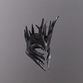 Dark Fantasy Spiked Metal Mask With Sharp Horns And Intricate Details