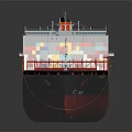 Large Container Ship With Colorful Containers And MOL Logo On Water