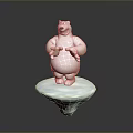 Cute White Polar Bear Cartoon Figure Standing On Iceberg Platform