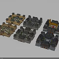 Traditional Chinese Architecture Models With Courtyard Layouts And Decorative Roof Details