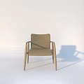 Modern Outdoor Chair With Wooden Frame Woven Seat And Armrest For Patio Use