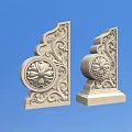 Ancient Architecture Decorative Stone Carvings With Intricate Floral Motifs And Scroll Patterns