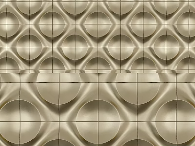 Modern Textured Wall Design With Circular Geometric Patterns And Metallic Finish 3d model