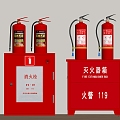 Fire hydrant fire extinguisher fire hydrant safety exit alarm fire emergency lighting 3d model