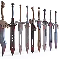 Diverse Collection Of Historical Weapons With Different Blade And Handle Designs