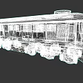 Vintage Rusty Gray Train Locomotive With Metal Carriage And Windows