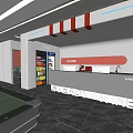 Modern Internet Cafe Interior With Counter Vending Machine Pool Table And Gaming Stations 3d model