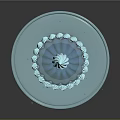 Elegant Jelly Cake on Silver Tray with Gradient Color Cream Swirl and Small Decorations