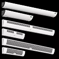 White Wall Mounted Air Curtain Fans With Different Sizes And Ventilation Grilles Design