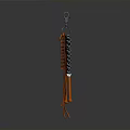 Stylish Keychain Accessory With Braided Metal Chain And Orange Tassels For Daily Use