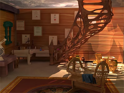 Modern Cartoon Scene House Interior 3d model