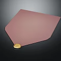 Pink Polygonal Surface With Small Gold Coin Isolated On Black Background 3d model
