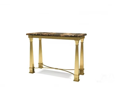 Elegant Modern Console Table With Marble Top And Brass Legs Design For Living Room 3d model