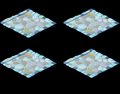 Modern Decorative Floor Tiles With Hexagonal Star Shapes Light Blue Gray White And Yellow Accents 3d model