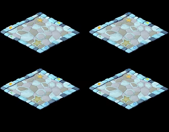 Modern Floor Tile Ground Gravel Tile Brick Tile Brick Broken Tile Broken Brick Slab Road 3d model