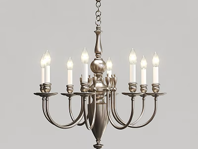 Classic Metal Chandelier With Multiple Candle Style Arms And Elegant Lighting Design For Living Room 3d model