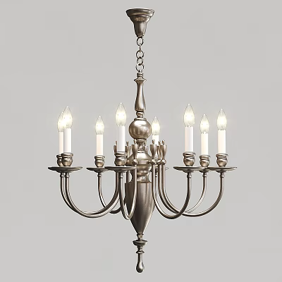 Classic Metal Chandelier With Multiple Candle Style Arms And Elegant Lighting Design For Living Room 3d model