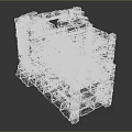 Medieval Stone Architectural Structure with Stacked Masonry Blocks and Fortress Design