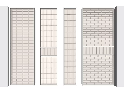 Modern Room Dividers With Various Grid And Slatted Patterns For Interior Decor 3d model