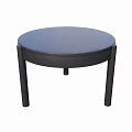 Elegant Dark Wooden Round Coffee Table With Sturdy Legs For Living Room