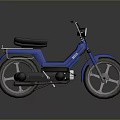 Stylish Blue Moped with Black Seat and Silver Wheels in Studio