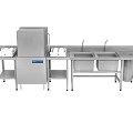 Stainless Steel Commercial Kitchen Appliances Including Dishwasher Sinks And Workstation