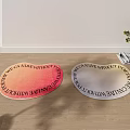 Stylish Circular Rugs with Gradient Color and Letter Pattern for Living Room Wooden Floor Interior