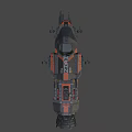 Sci Fi Spaceship Game Movie Character With Black Red Color Detailed Structure And Weaponry