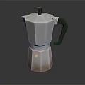 Classic Stainless Steel Moka Pot Kitchen Appliance with Black Handle and Modern Design