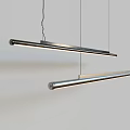 Modern Linear Pendant Light With Sleek Metal Design And Hanging Installation 3d model